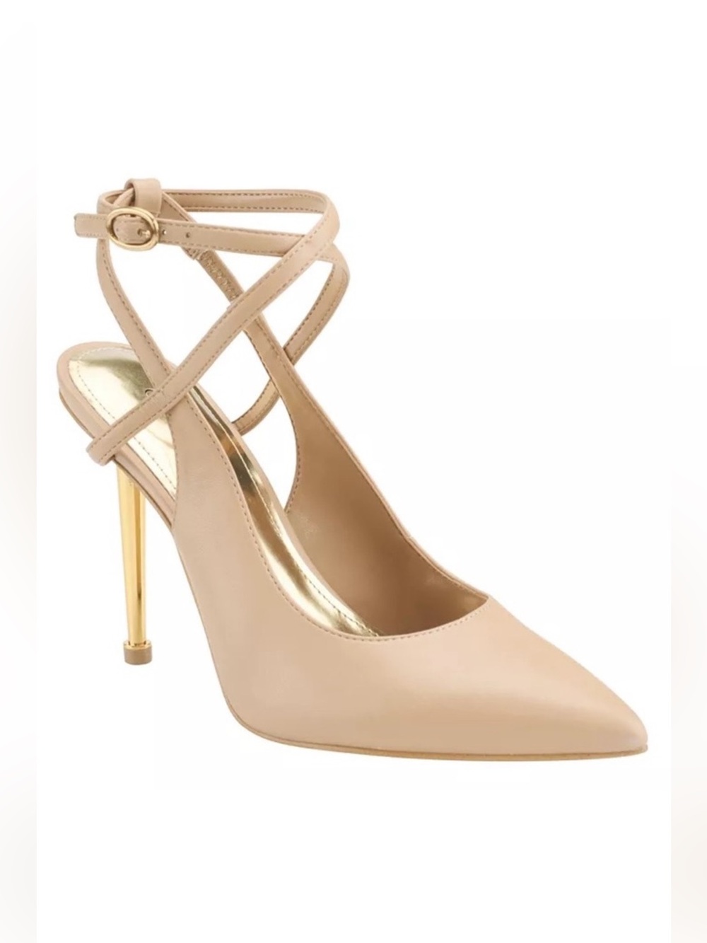 NEW GUESS Women's Staton Dress Pumps TAN, FAUX LEATHER